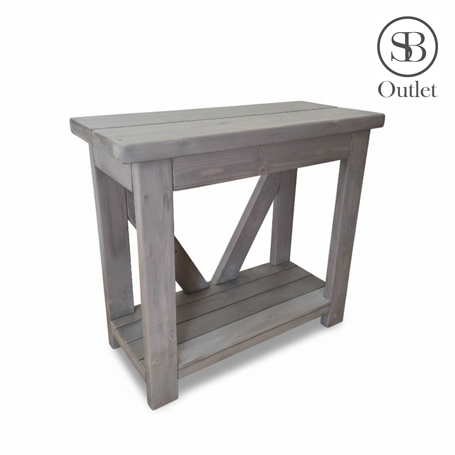 V-back Console - 90cm Long x 39cm Deep - Mink (discontinued colour)