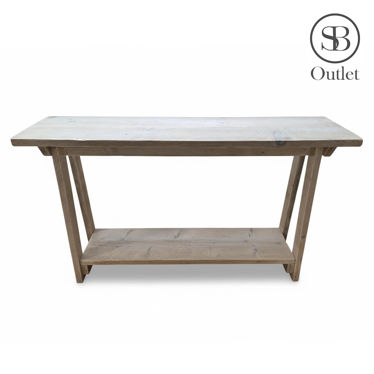 Big Splay Console Table - 150cm Long - Limed Oak