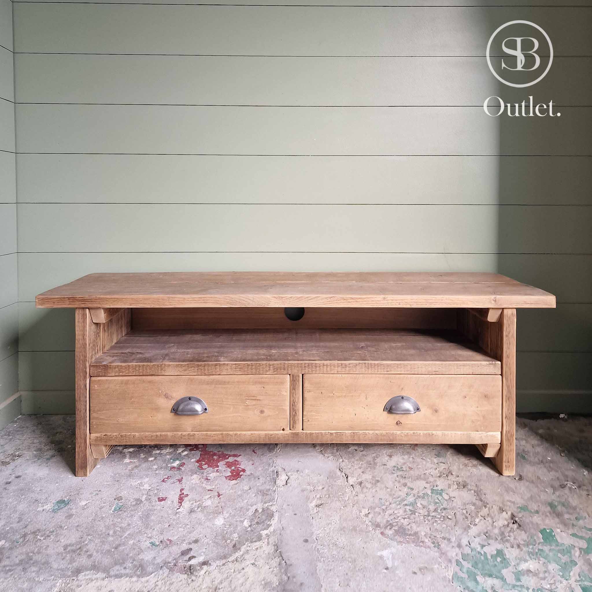 Auckland TV Unit - 140cm Long - Antique Oak