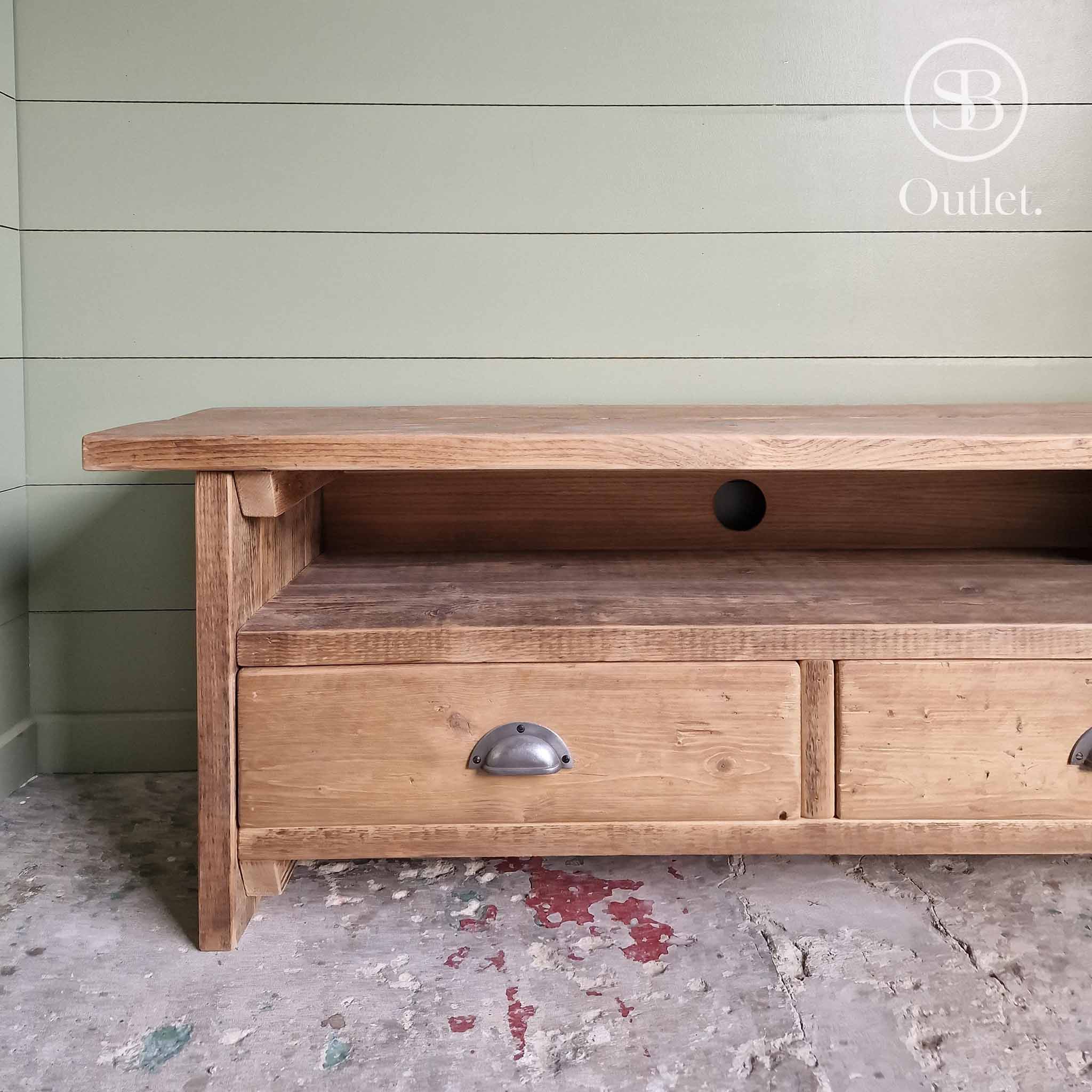 Auckland TV Unit - 140cm Long - Antique Oak