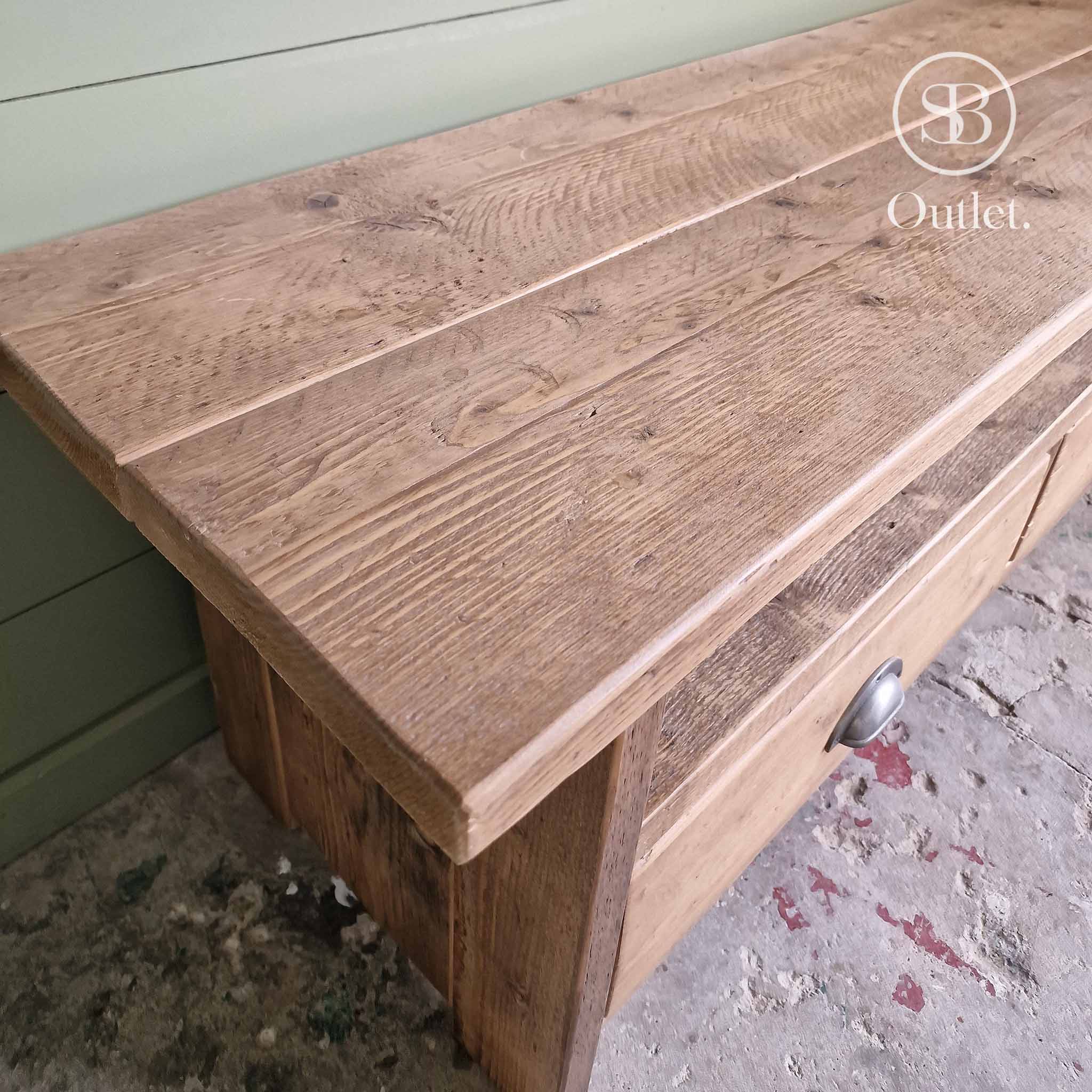 Auckland TV Unit - 140cm Long - Antique Oak