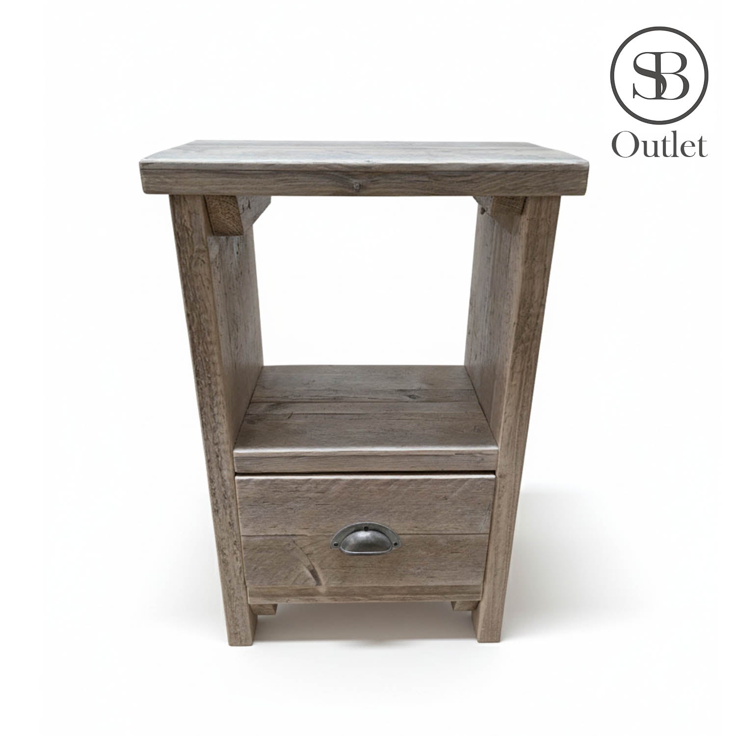 Auckland Bedside Table - 46cm Wide x 36cm Deep x 70cm High - Limed Oak