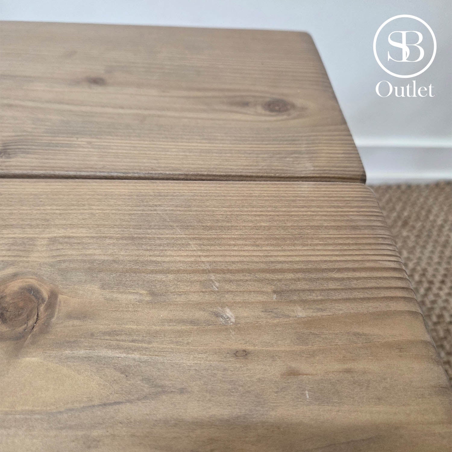 V-back Console - 130cm Long x 39cm Deep - Hazel