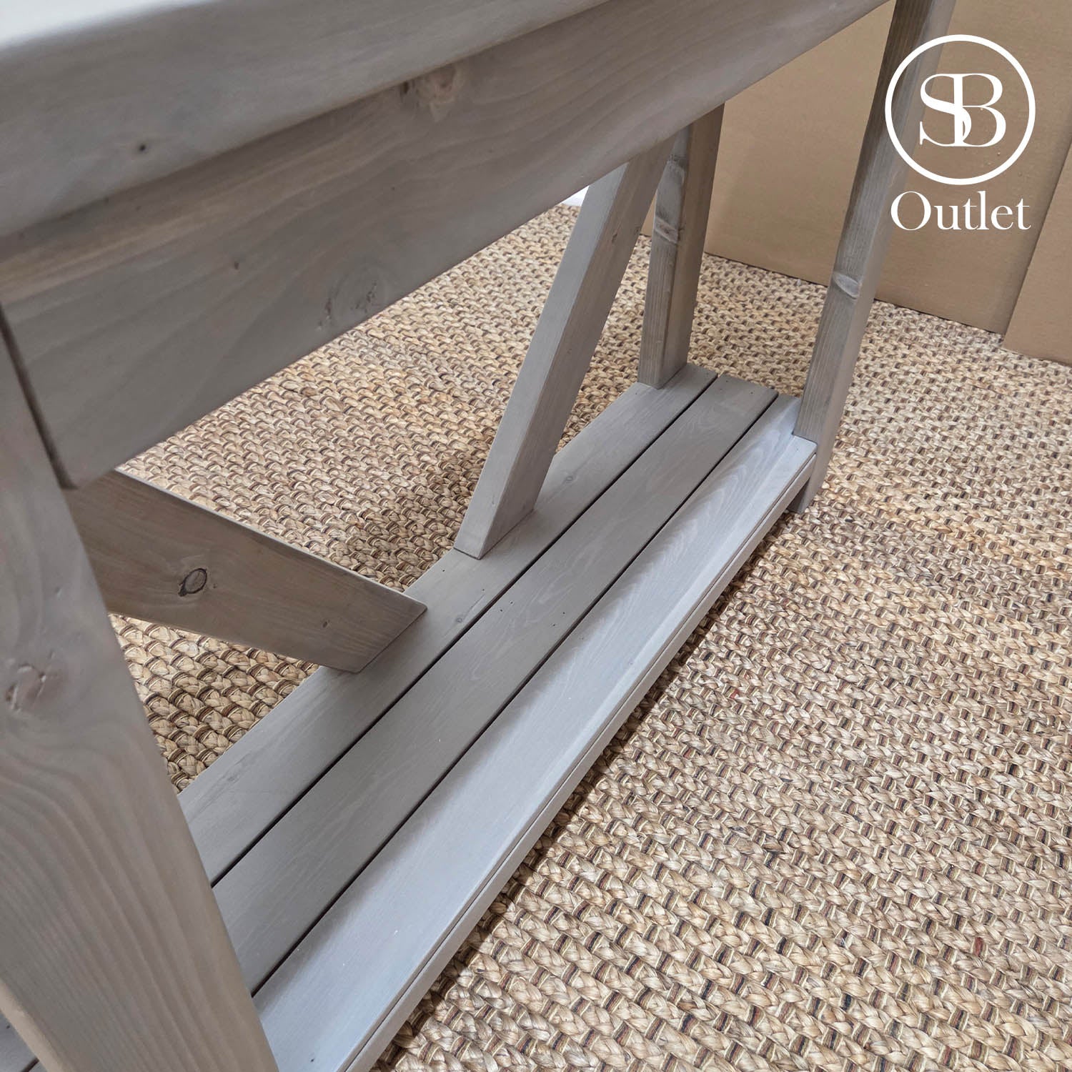 V-back Console - 120cm Long x 29cm Deep - Mink (discontinued colour)