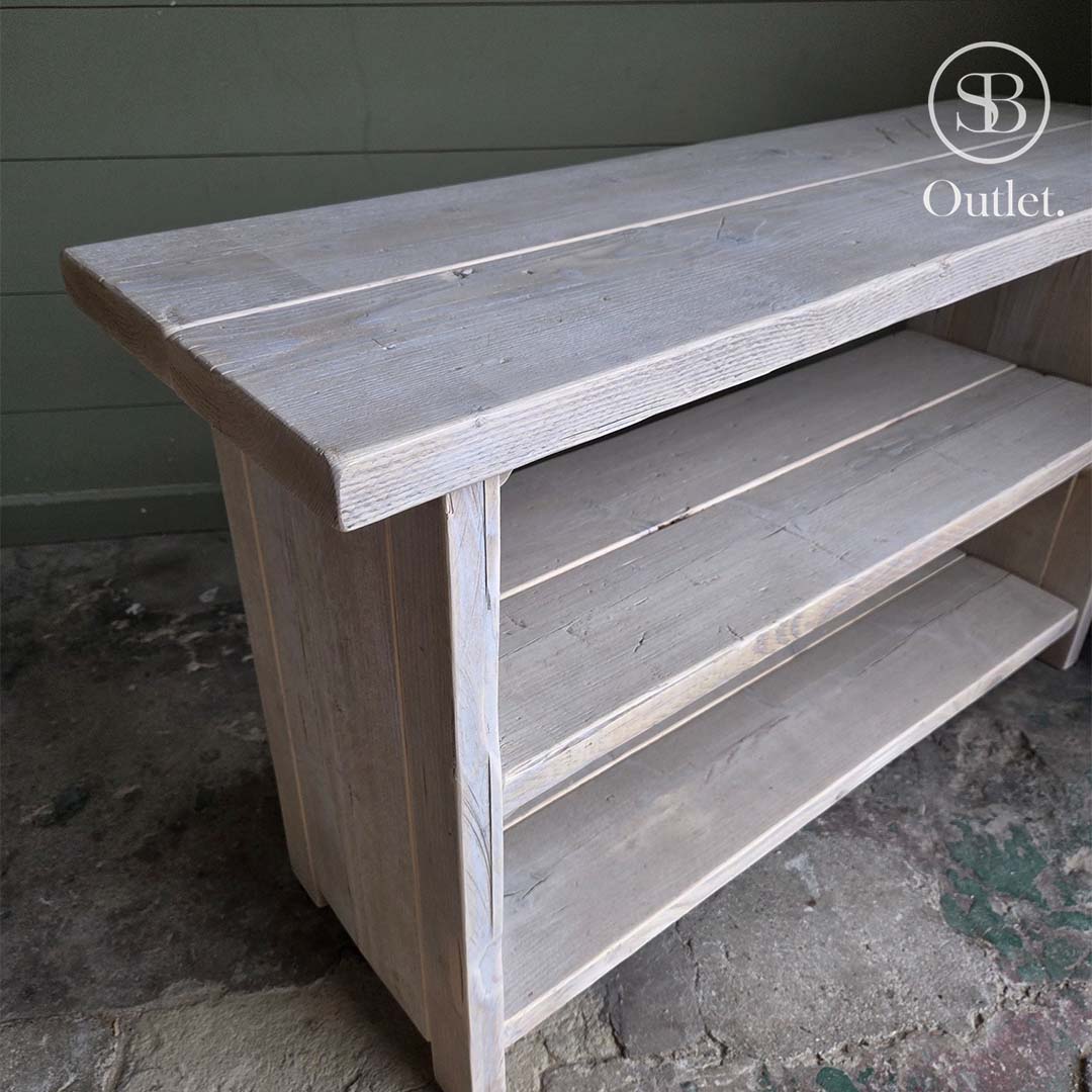 Shoe Rack - 110cm Long x 35cm Deep x 65cm High - Limed Oak