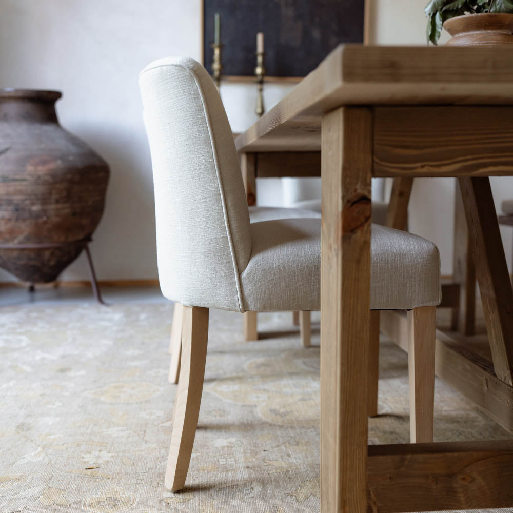 Tuft Dining Chair - Rustic Linen with Fibre Guard