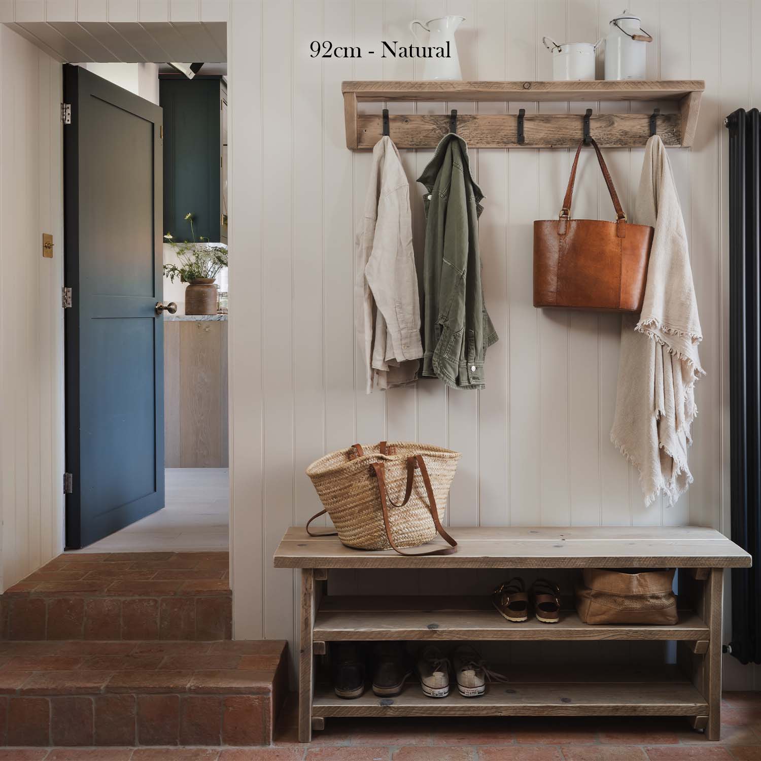 Reclaimed Wood Coat Rack and Shelf