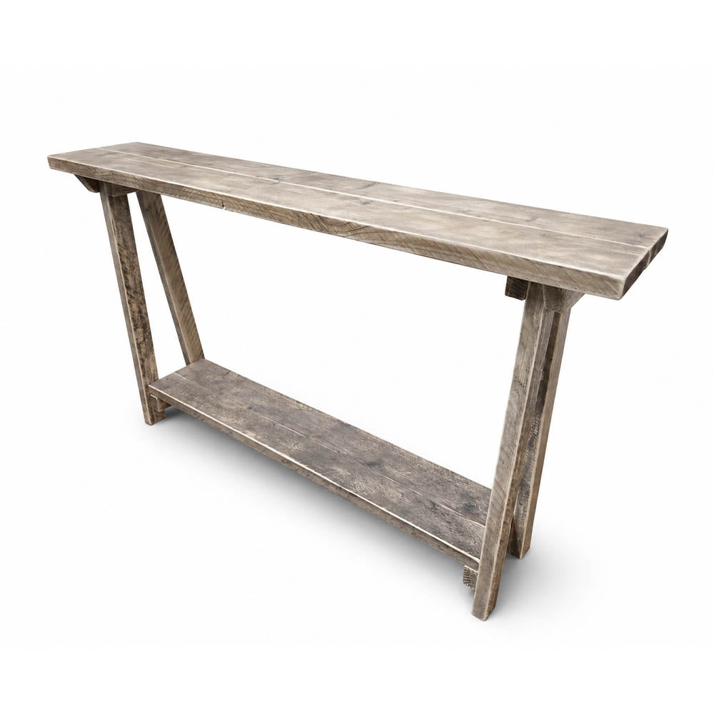 Splay Console Table - 150cm Long x 28cm Deep x 85cm High - Natural