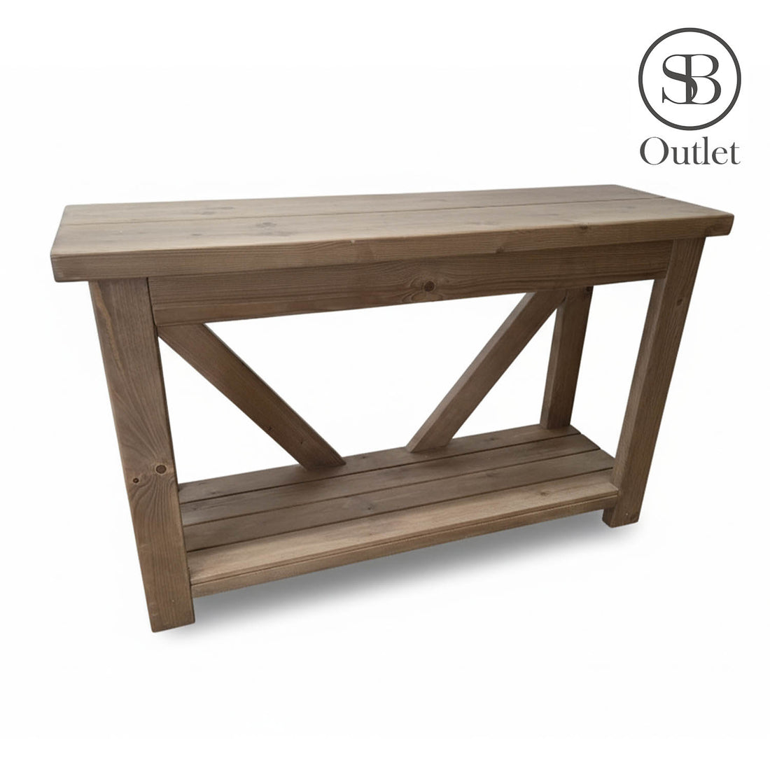 V-back Console - 130cm Long x 39cm Deep - Hazel