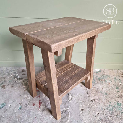 Pair of Splay Side Tables - 60cm High - Antique Oak