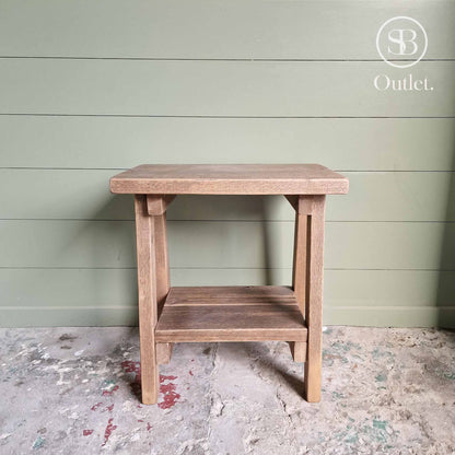Pair of Splay Side Tables - 60cm High - Antique Oak
