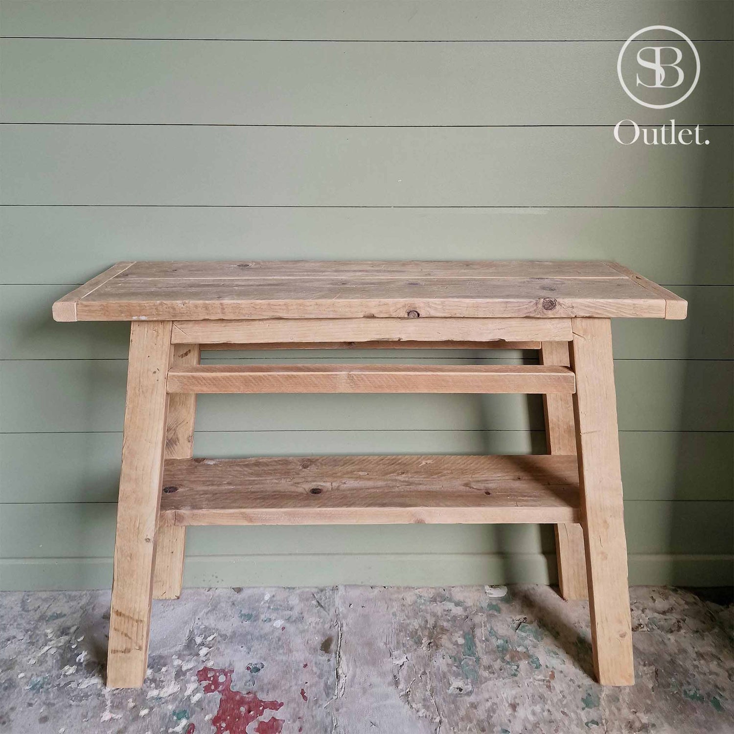 French Console Table - 110cm Long - Antique Oak (very Light)