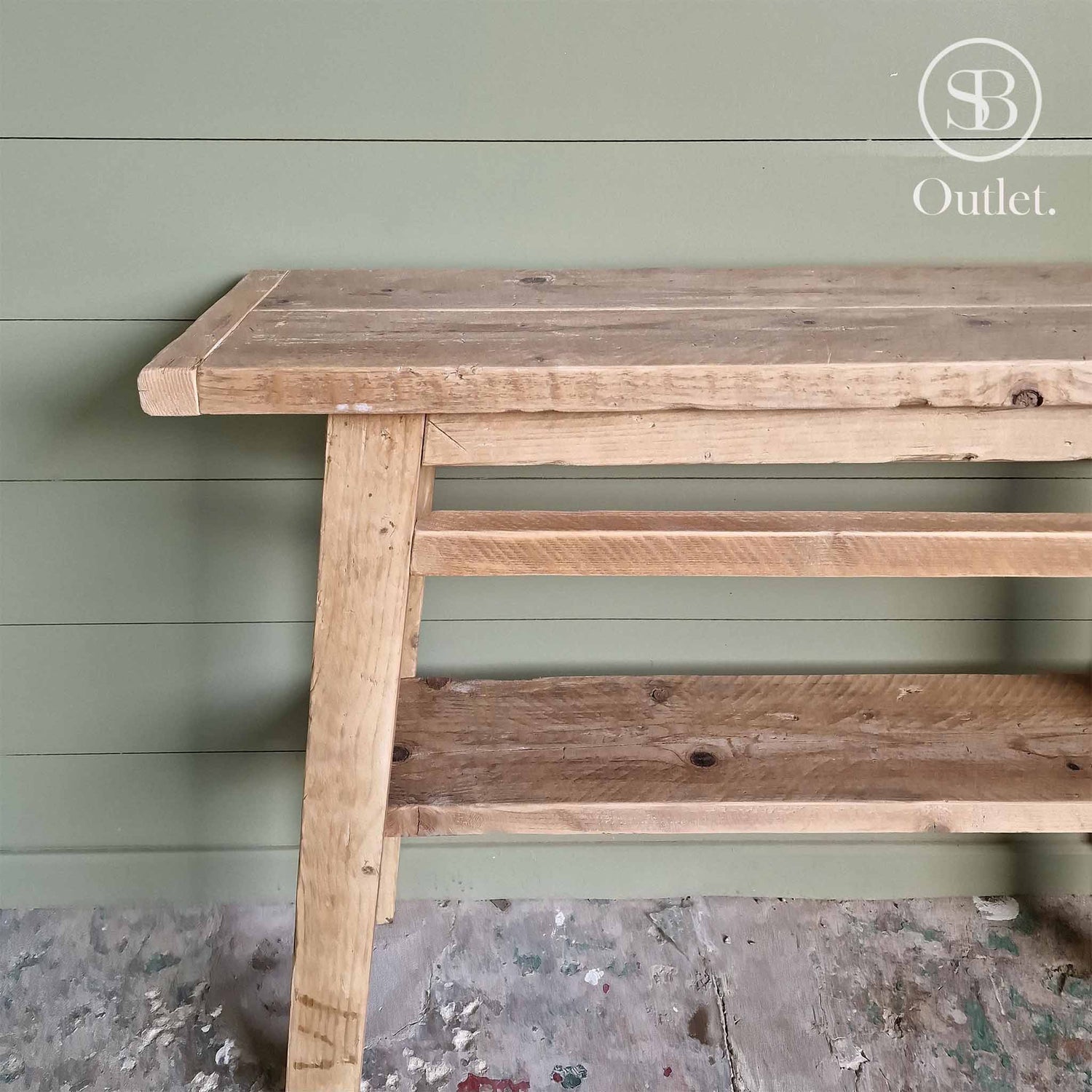 French Console Table - 110cm Long - Antique Oak (very Light)