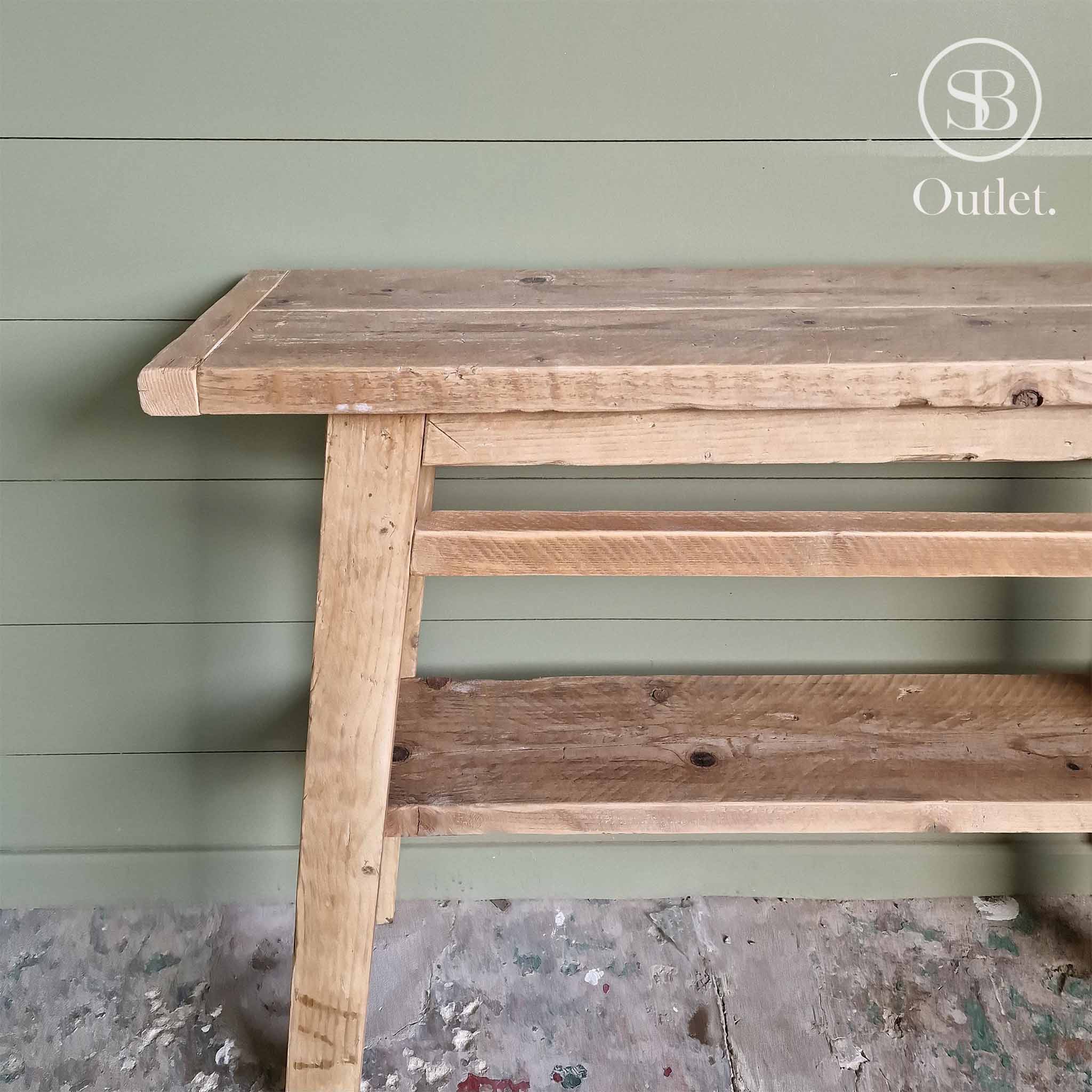 French Console Table - 110cm Long - Antique Oak (very Light)