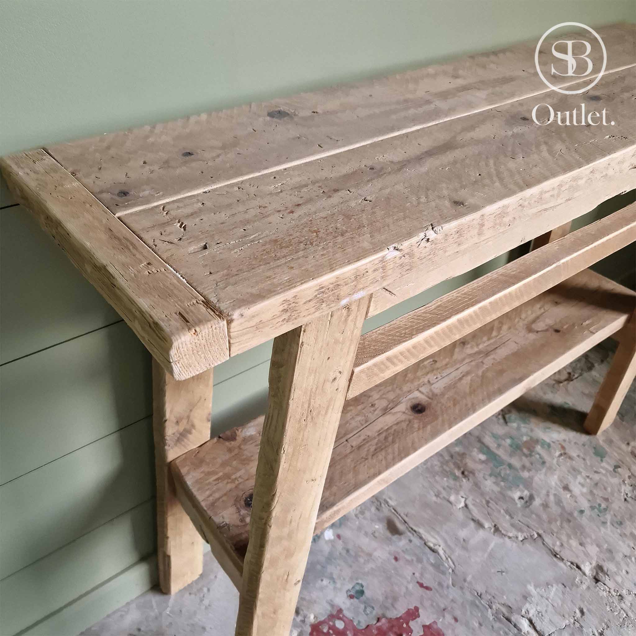 French Console Table - 110cm Long - Antique Oak (very Light)