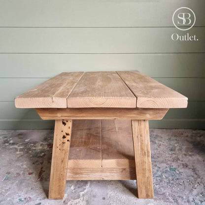 Splay Coffee Table - 80cm Long x 54cm Deep - Antique Oak (very light)