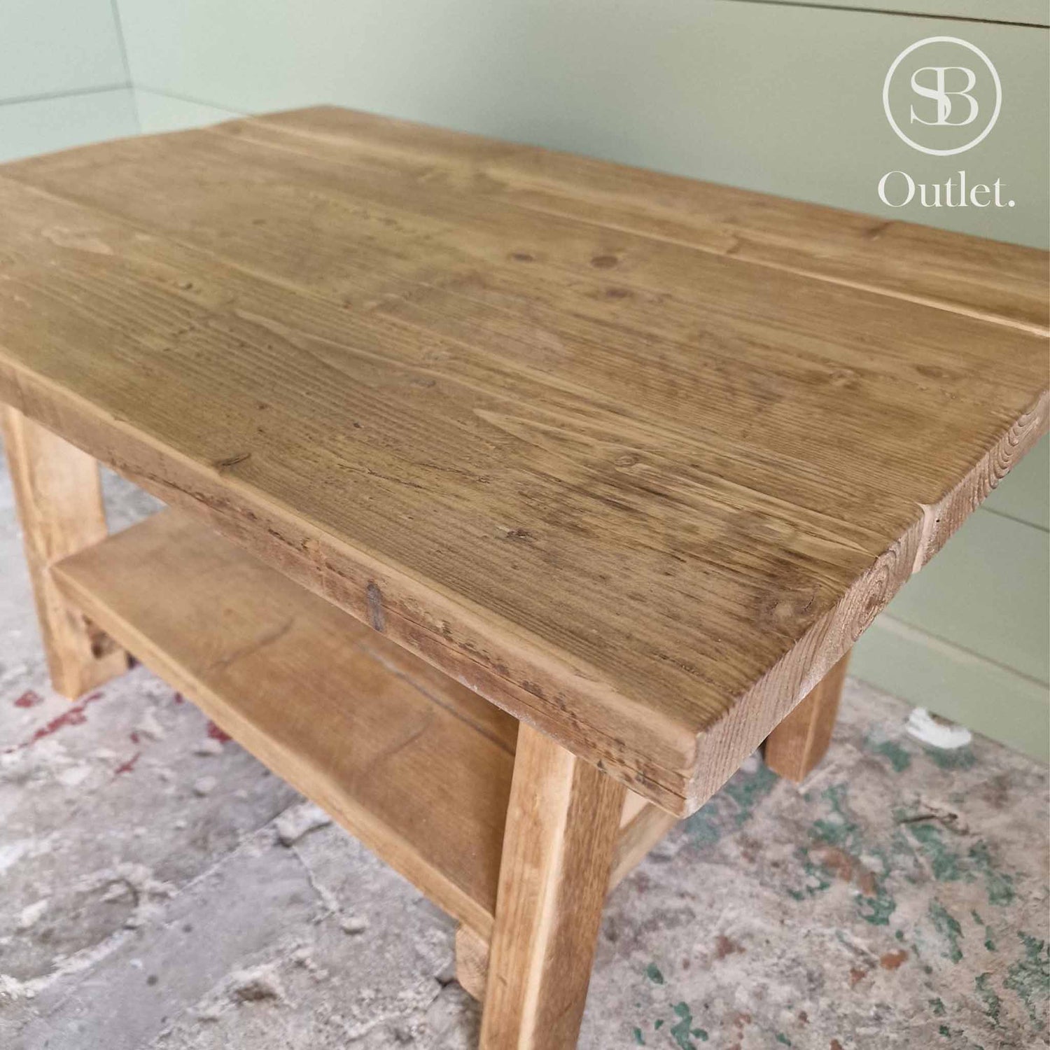 Splay Coffee Table - 80cm Long x 54cm Deep - Antique Oak (very light)