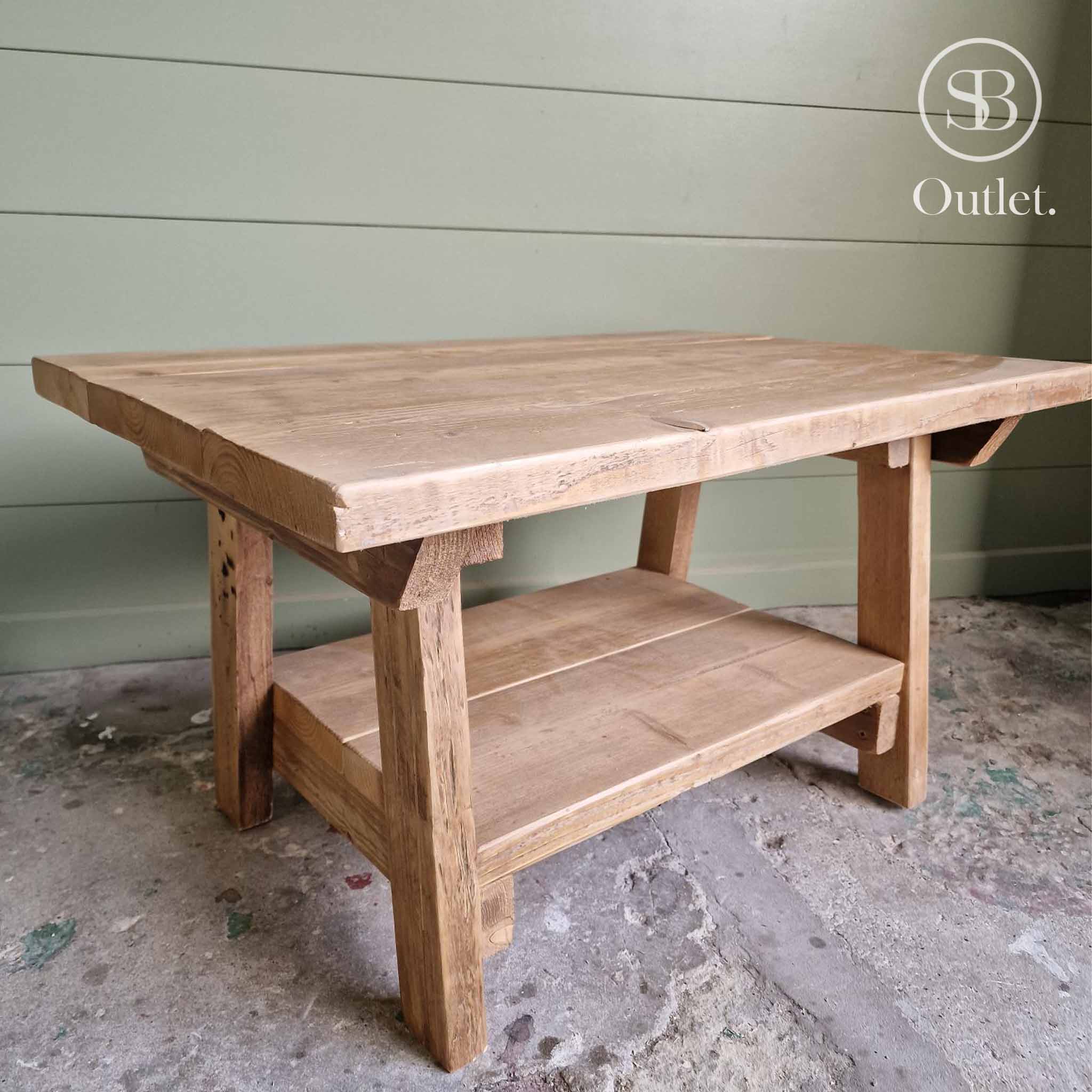 Splay Coffee Table - 80cm Long x 54cm Deep - Antique Oak (very light)