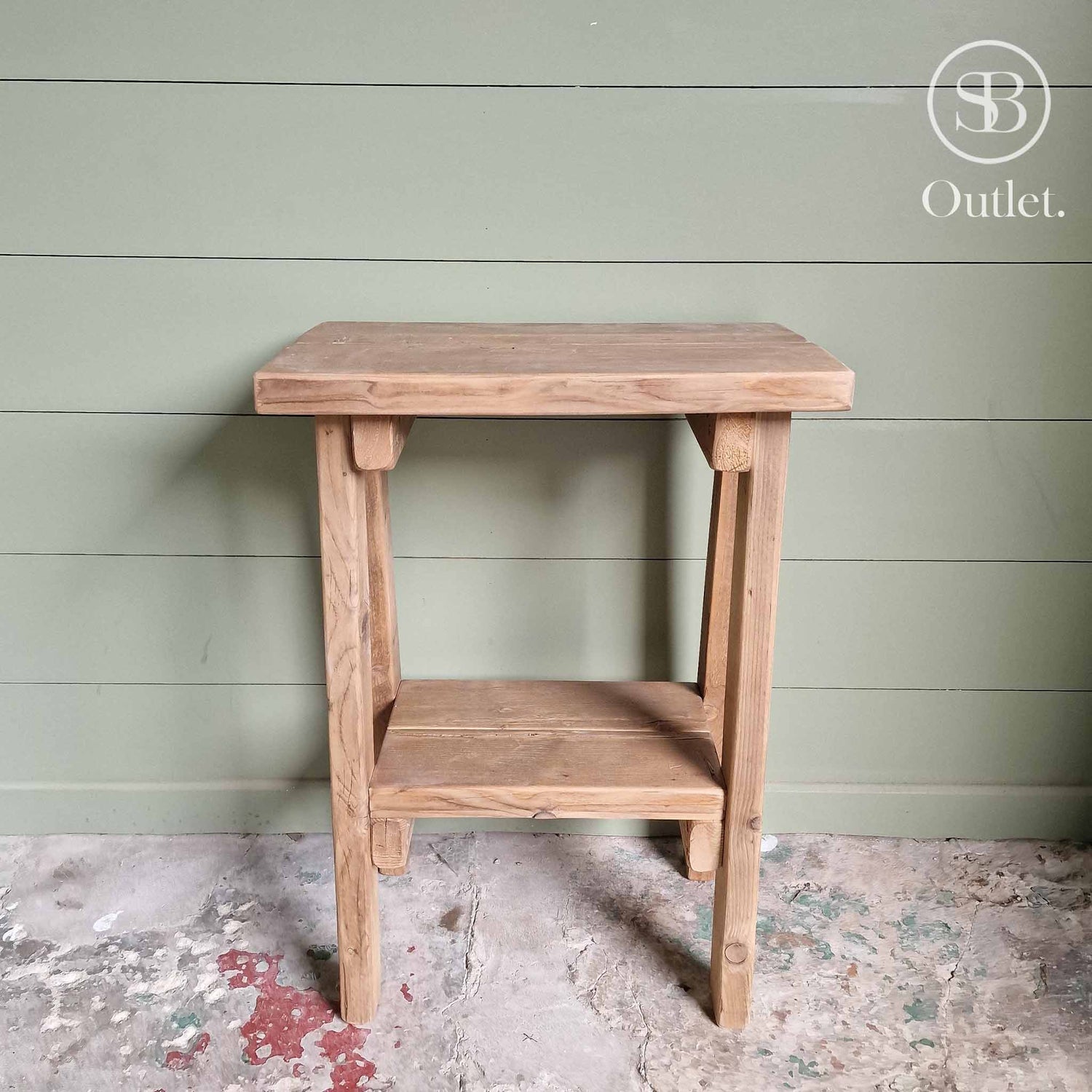 Splay Side Table - 70cm High - Antique Oak