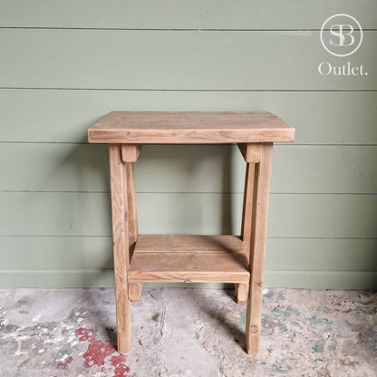 Splay Side Table - 70cm High - Antique Oak
