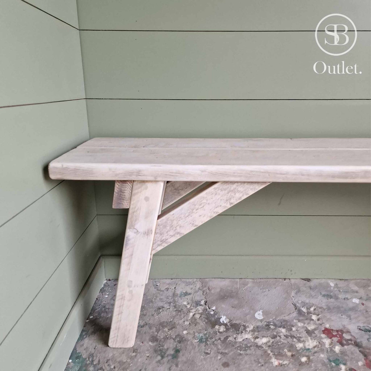 Trestle Bench - 150cm Long - Limed Oak