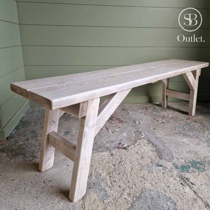 Trestle Bench - 150cm Long - Limed Oak