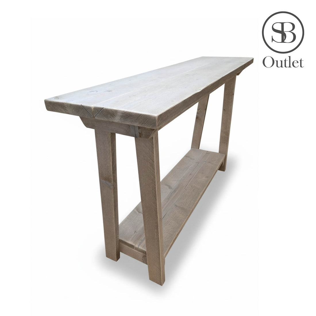 Big Splay Console Table - 150cm Long - Limed Oak
