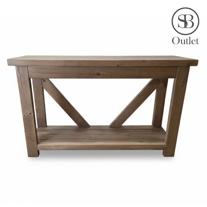 V-back Console - 130cm Long x 39cm Deep - Hazel
