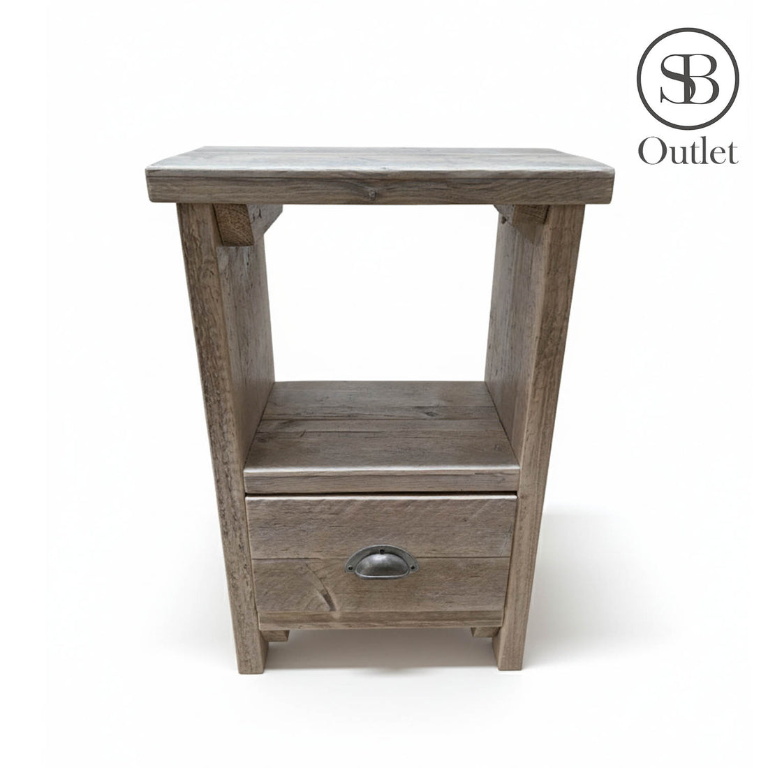 Auckland Bedside Table - 46cm Wide x 36cm Deep x 70cm High - Limed Oak