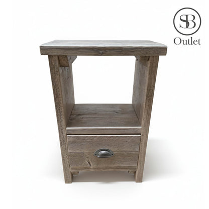 Auckland Bedside Table - 46cm Wide x 36cm Deep x 70cm High - Limed Oak