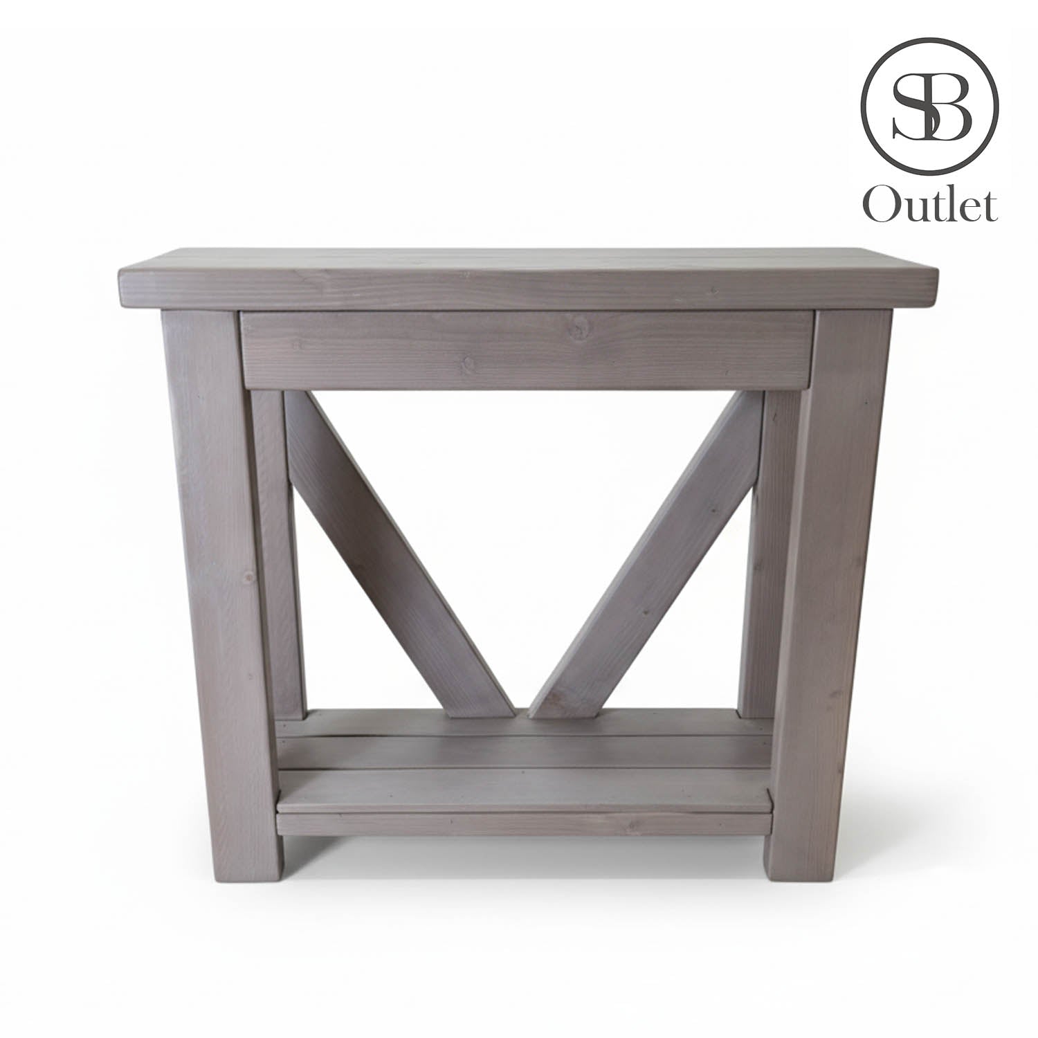 V-back Console - 90cm Long x 29cm Deep - Mink (discontinued colour)