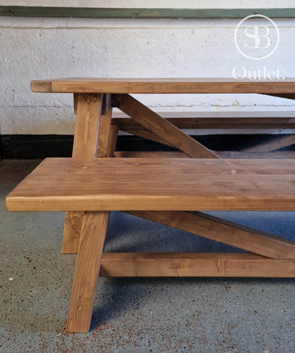 Coast Dining Table and Bench set - 230cm Long - Light Oak