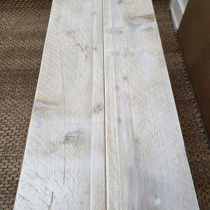 Reclaimed V-back Console - 90cm L x 30cm D - Limed Oak
