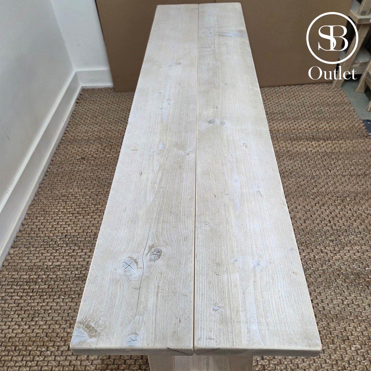 Big Splay Console Table - 150cm Long - Limed Oak