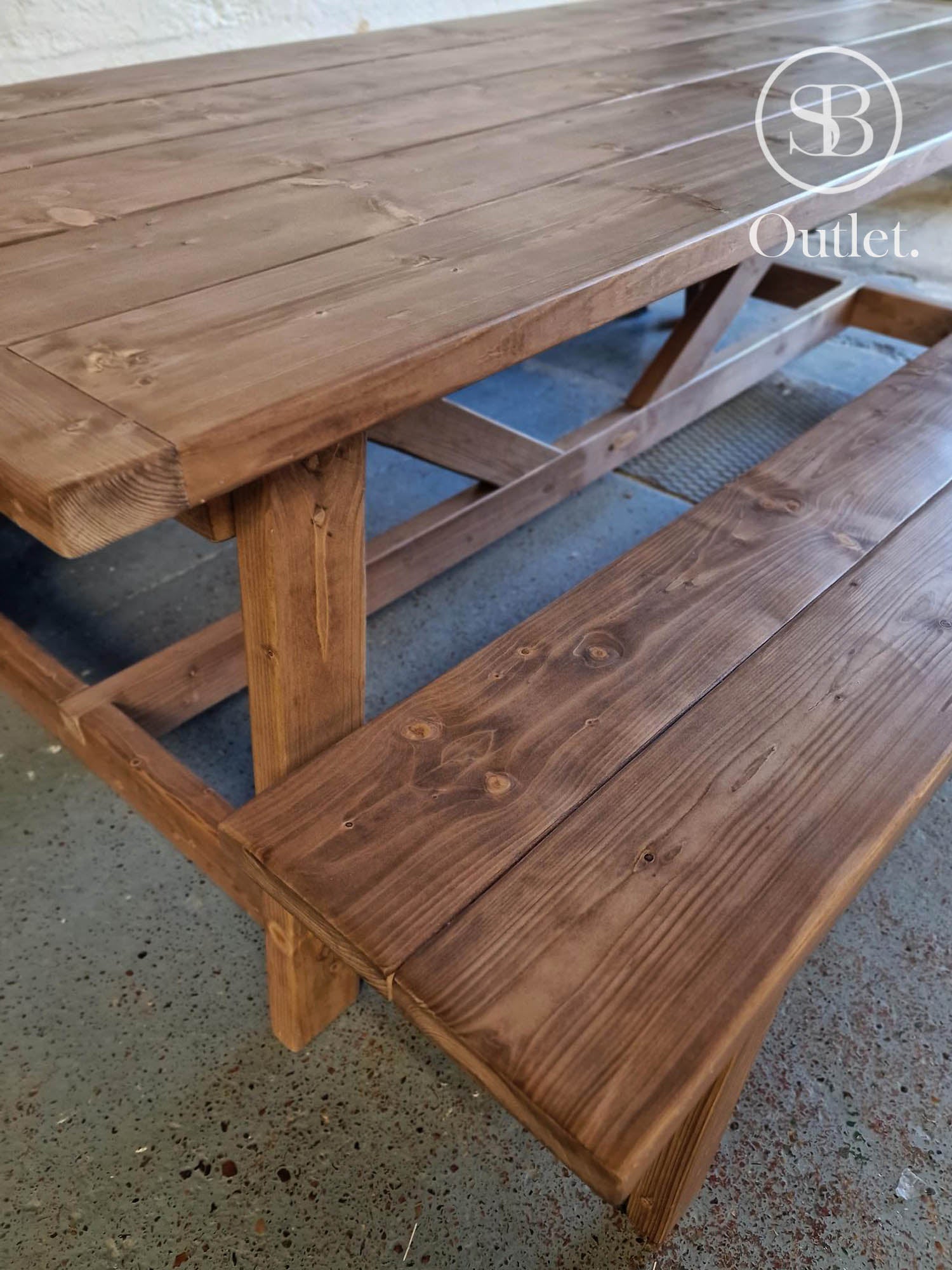 Coast Dining Table and Bench set - 230cm Long - Light Oak
