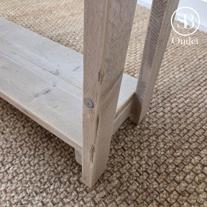 Big Splay Console Table - 150cm Long - Limed Oak