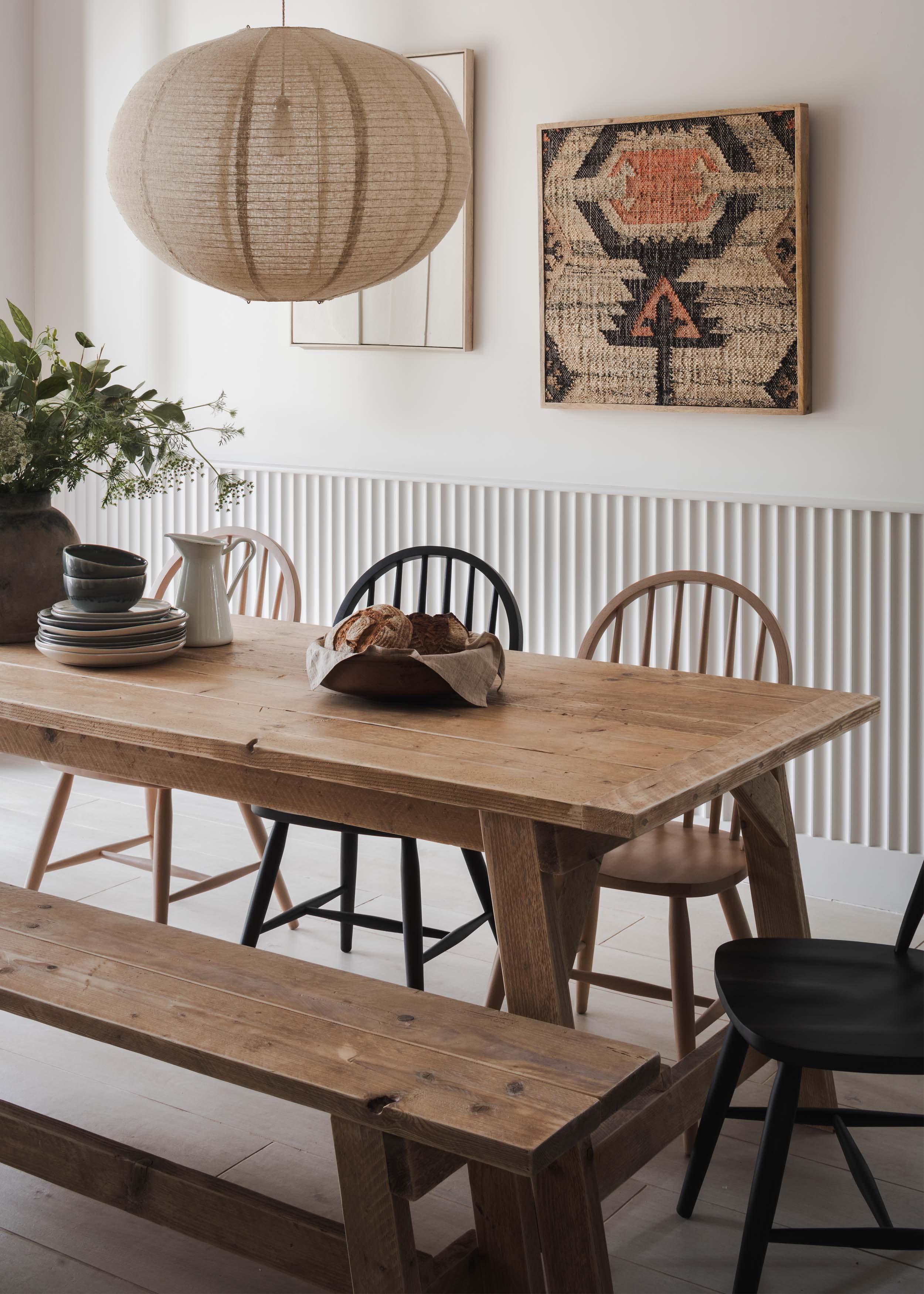Solid wood dining table and chair sets with bench option