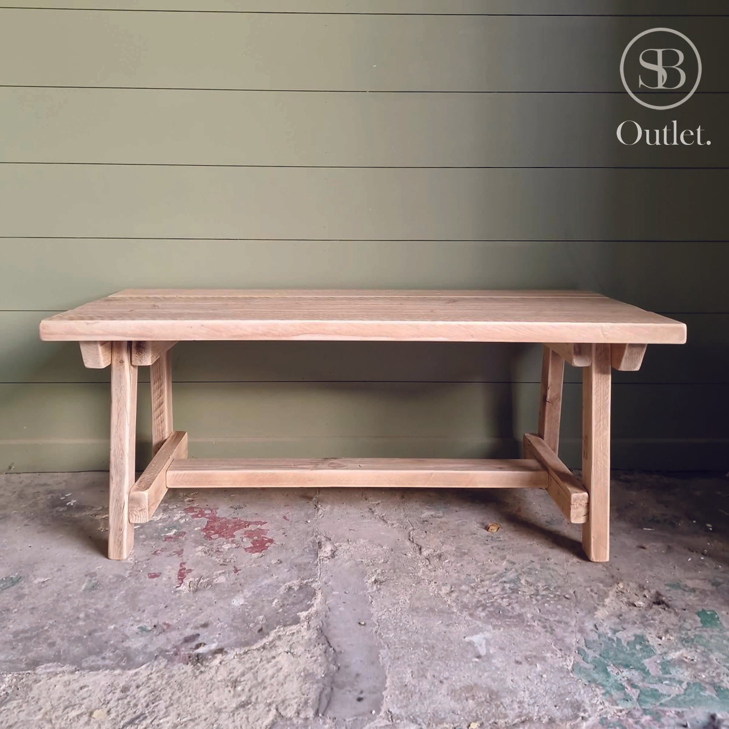 Splay Coffee Table (Custom no shelf design) - 120cm Long x 54cm Deep - Natural