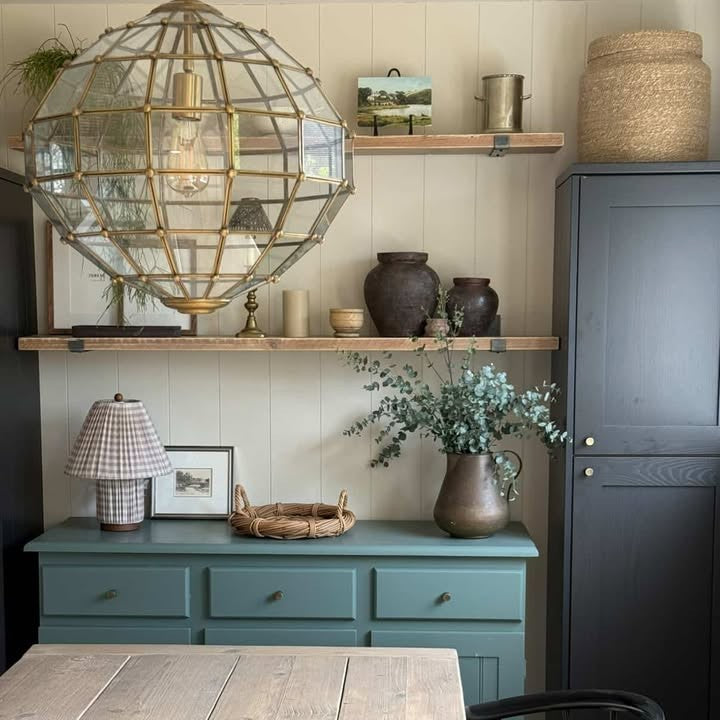 Reclaimed wood shelves (no brackets)