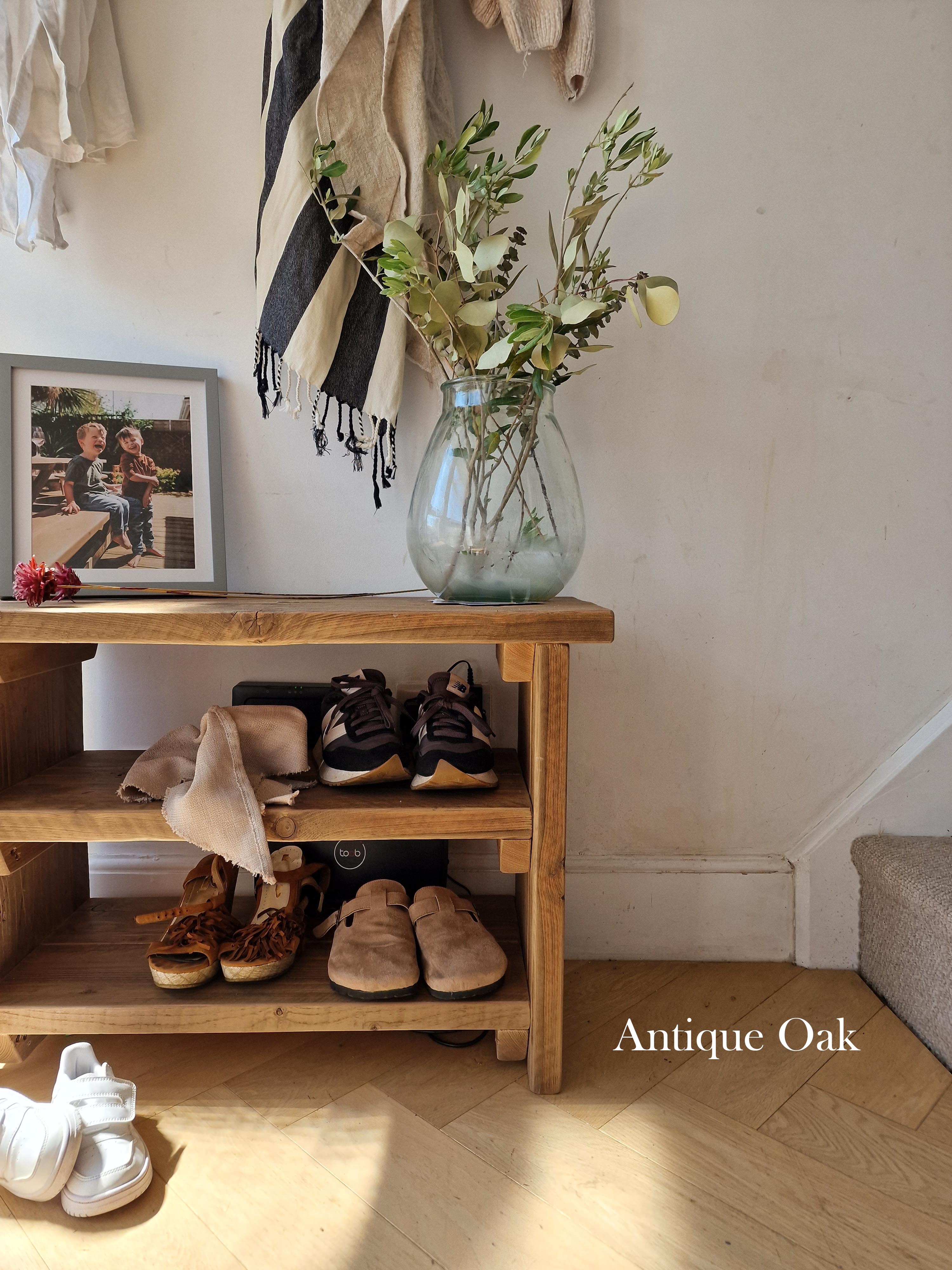 Reclaimed Shoe Rack and Bench