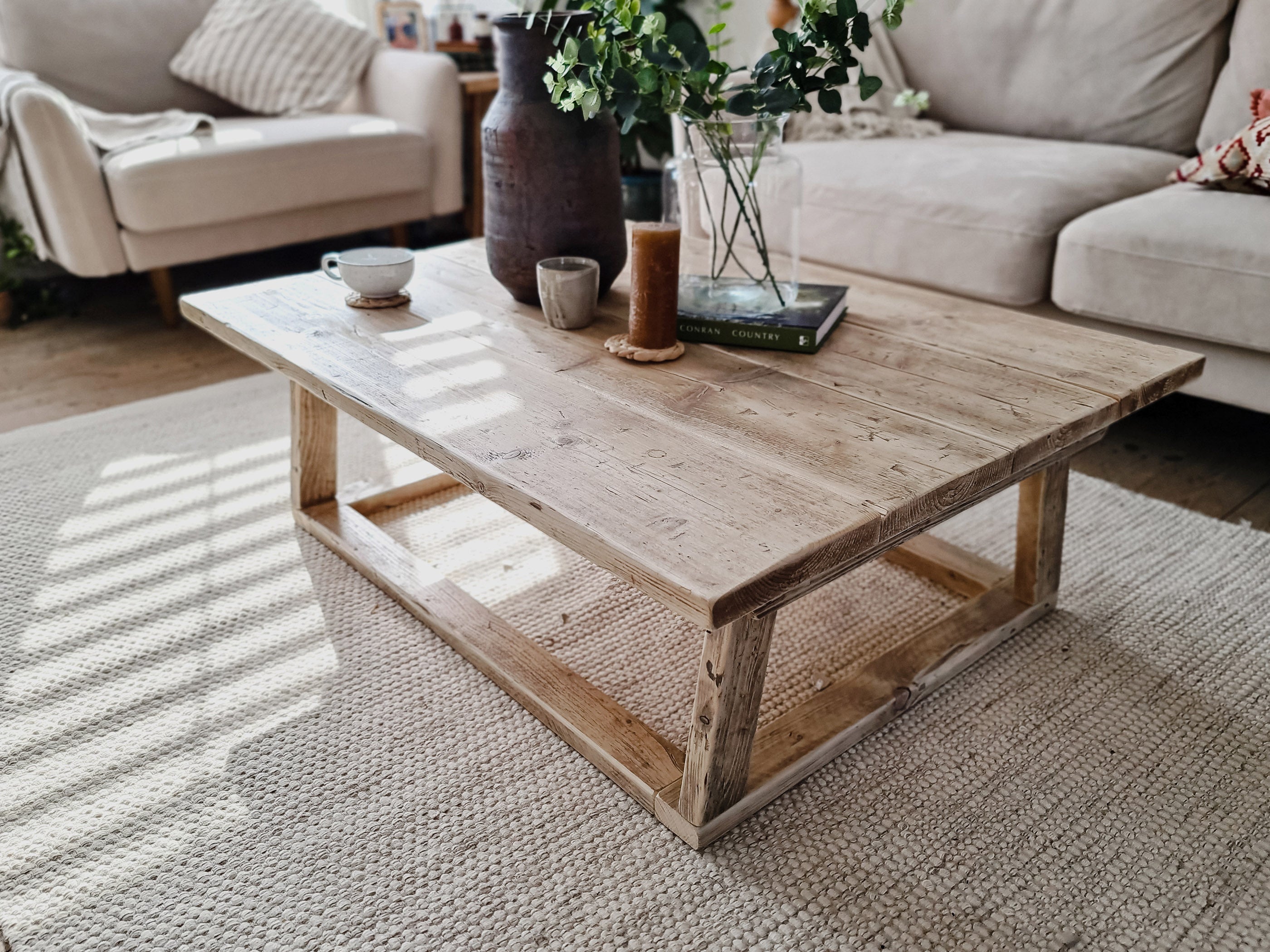 The Hoxton coffee table handmade from reclaimed wood