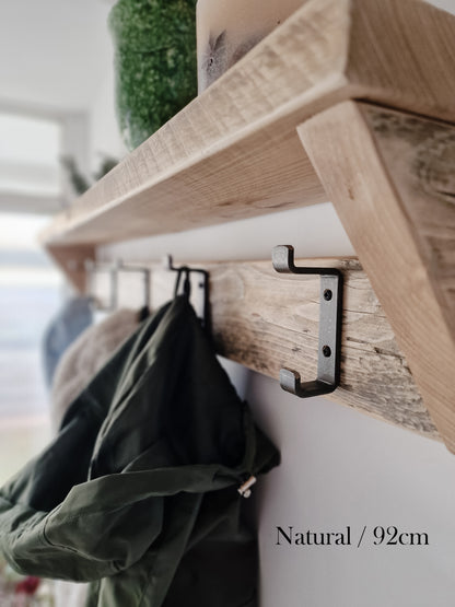 Reclaimed Wood Coat Rack and Shelf